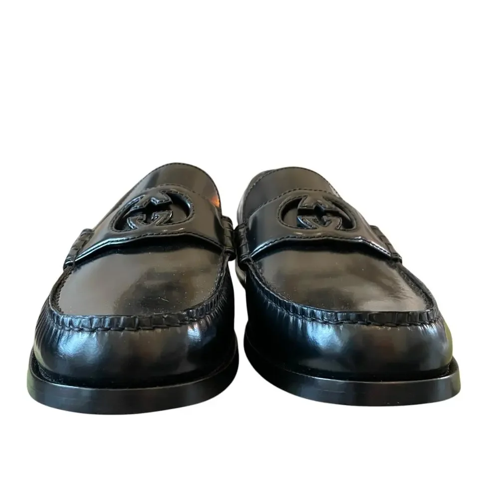 Gucci Interlocking G Loafer Millennial Ribot Black Mens 12 | US 12.5 New